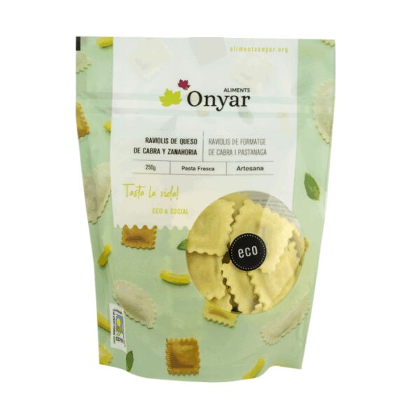 Ravioli formatge cabra i pastanaga - bossa 250 gr